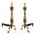 1930’s Solid Brass & Iron Andirons by Bennett - A Pair For Sale