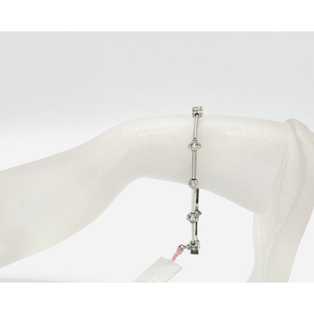 This is part of Chairish’s Fine Jewelry assortment. Beautiful bracelet with 0.45 ct. good quality, white, and bright...