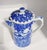 1900 - 1909 Antique Blue and White Porcelain Chinoiserie Japanese Hot Water Pitcher For Sale - Image 5 of 12