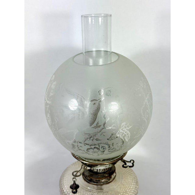 Sheffield Silver Co. Stunning 29” 1875 Sheffield Sterling Silver and Cut Glass Corinthian Banquet Lamp For Sale - Image 4 of 18