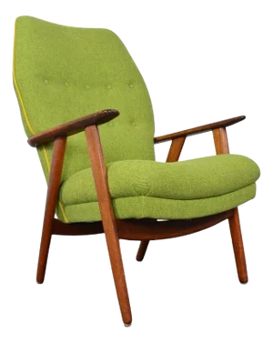 Mid 20th Century Kurt Olsen Highback Lounge Chair in Teak