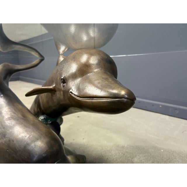1960s Bronze Dolphin Coffee Table from C Caudion, 1960s For Sale - Image 5 of 16