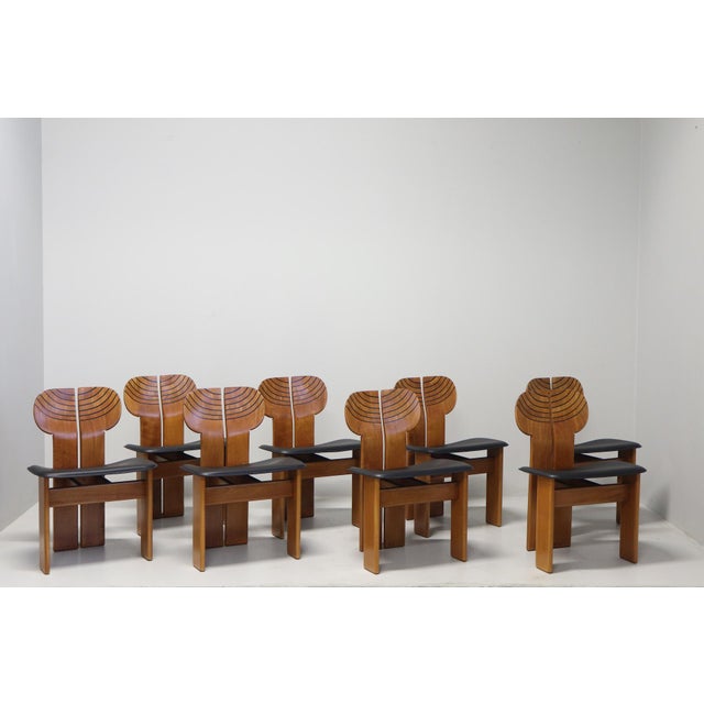 Vintage ​Africa Dining Chairs by Afra & Tobia Scarpa for Maxalto, 1975, Set of 8 For Sale - Image 9 of 16
