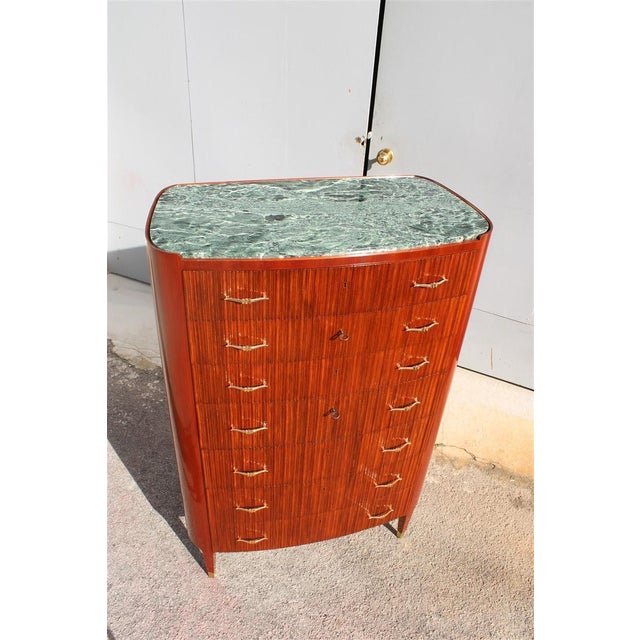 Chest of Drawers with Green Marble and Ducrot Brass by Paolo Buffa, 1950 For Sale - Image 17 of 17