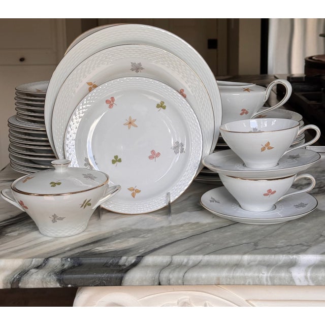 Lavender Mid-Century Johann Haviland Rosenthal Bavaria Autumn Leaves Pattern by Raymond Loewy - 33 Pieces For Sale - Image 8 of 18