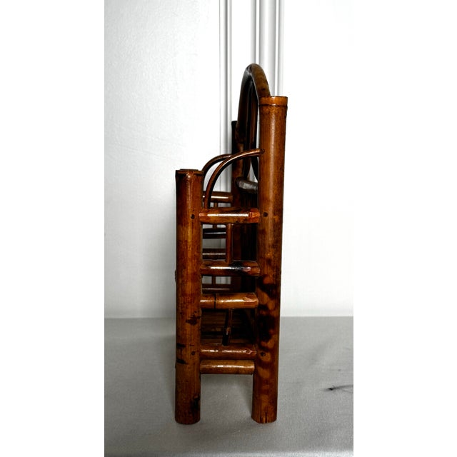 Mid Century Modern Burnt Bamboo Letter Holder Desk Accessory For Sale - Image 9 of 12