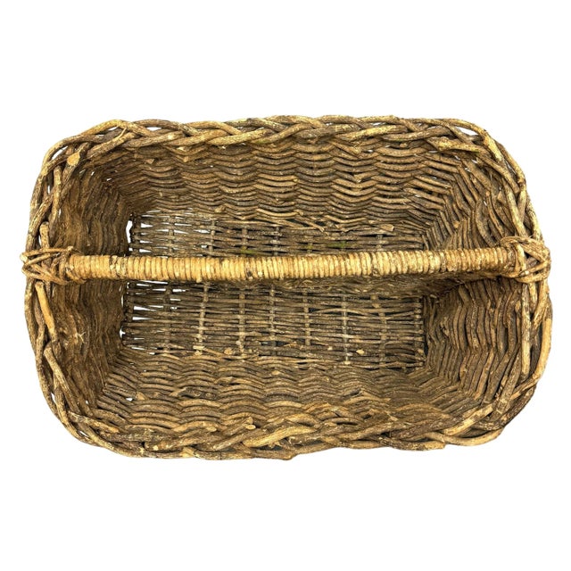 French Woven Wicker Garden Trug For Sale In Chicago - Image 6 of 12