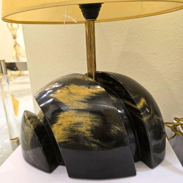 Green 1960s Green Marble Mid Century Modern Pair of Lamps - a Pair For Sale - Image 8 of 12