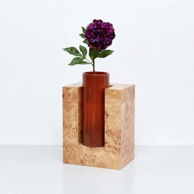 Wood and Murano Glass Vase Y from 27 Woods for Chinese Artificial Flowers by Ettore Sottsass For Sale - Image 16 of 18