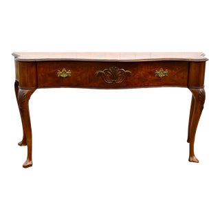 Vintage Carved French Style Walnut & Satinwood Console/Server Table For Sale