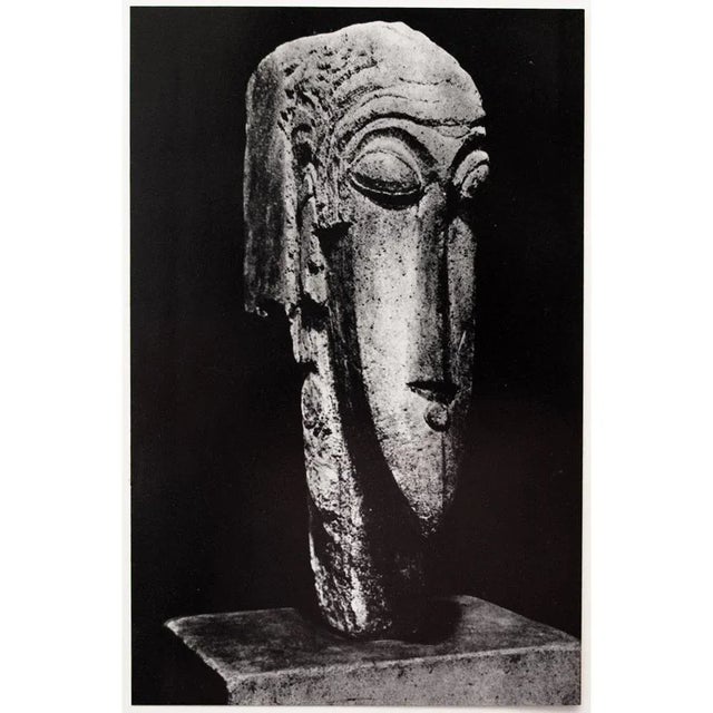Ebony 1958 After Amedeo Modigliani, Photogravure of Stone Head For Sale - Image 8 of 8