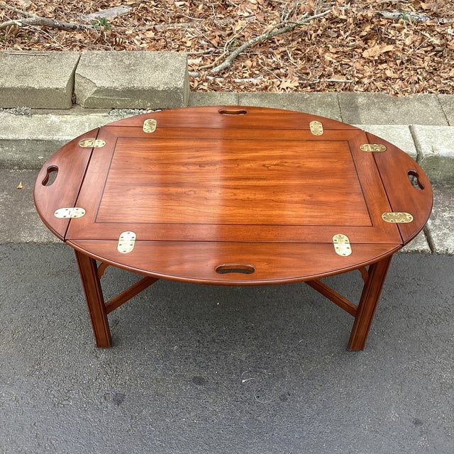 1990s Butlers Tray Table by Virginia Galleries for Henkel Harris For Sale - Image 10 of 12