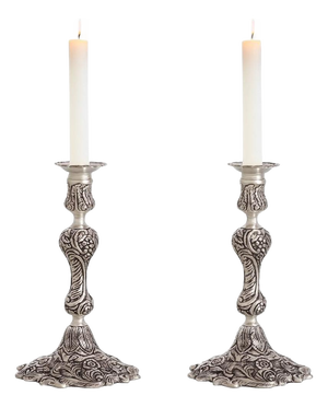 Silver Plated Candleholders, Set of 2