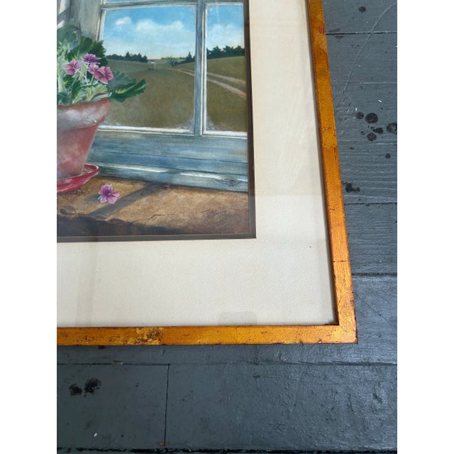 Rustic 1970’s Original Room With a View Still Life Watercolor Painting For Sale - Image 3 of 5