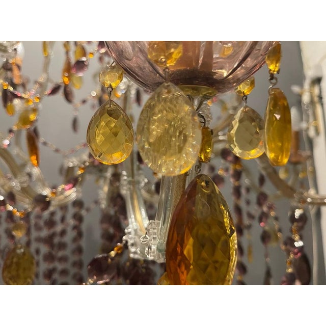 Large Murano Crystal Chandelier, 1960s For Sale - Image 11 of 18