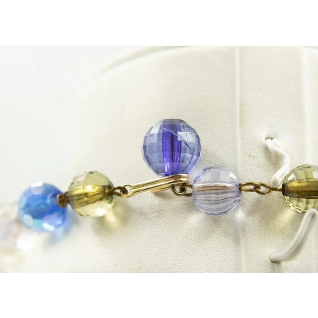 Plastic Vintage 1950s Dangling Colorful Faceted Bead Bib Choker Necklace For Sale - Image 7 of 7