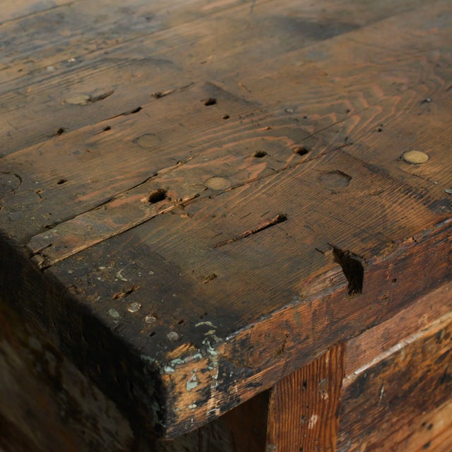 Traditional Vintage European Workbench WithDrawer For Sale - Image 3 of 4