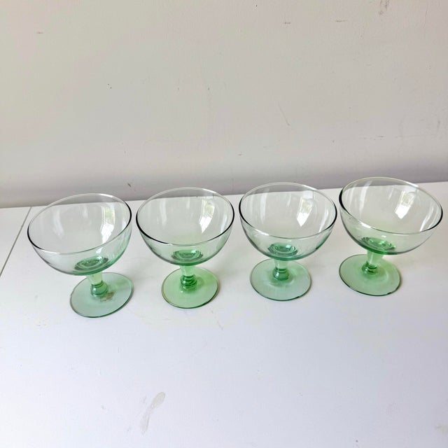 Late 20th Century Late 20th Century Blown Glass Champage Coupes: Set of Four For Sale - Image 5 of 5