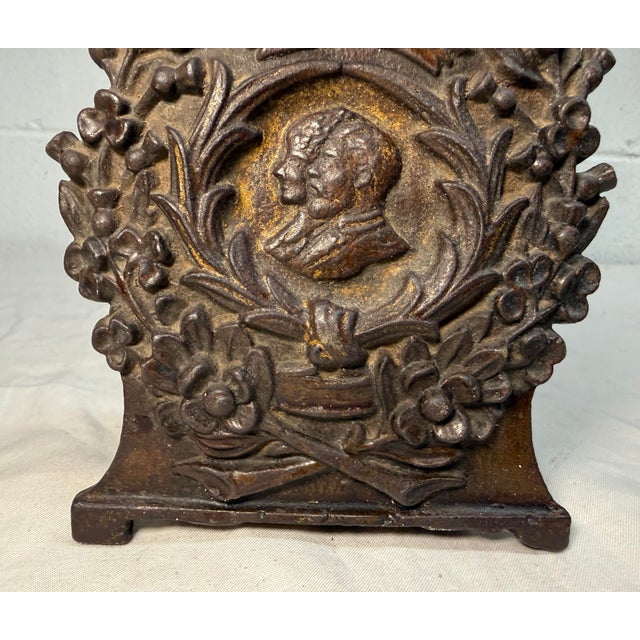 Rare Antique King George v & Queen Mary Our Empire Coronation Cast Iron Bank For Sale - Image 4 of 10