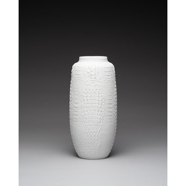 Op-Art Bisque Porcelain Vases with Crocodile Reptile Relief by Manfred Frey for AK Kaiser, 1960s, Set of 2 For Sale - Image 13 of 18