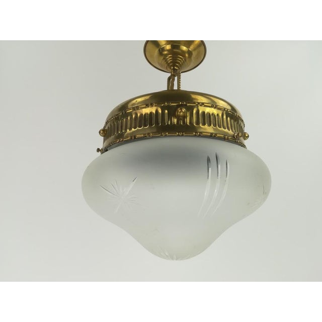 Viennese Ceiling Lamp with Glass Shade, 1910s For Sale - Image 6 of 6