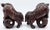 Asian Mid 20th Century Pair of Chinese Carved Hardwood Foo Dogs For Sale - Image 3 of 5