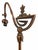 Antique American bridge floor lamp with a sculptural cast iron base and distinctive period details. An eye-catching...