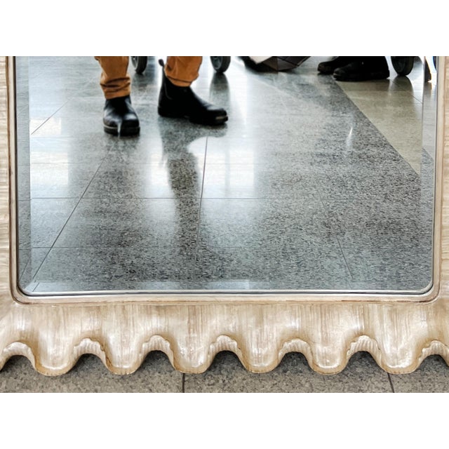 1940s Italian Silver Leaf Scalloped Wall Mirror For Sale - Image 9 of 12