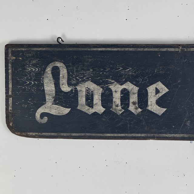 Vintage Double Sided "Lane No. 1" Railway / Station / Racing Wooden Sign For Sale - Image 10 of 12