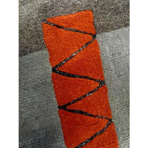 Textile Vintage French Hand-Tufted Wool Rug, 1980s For Sale - Image 7 of 11