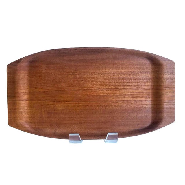 Mid 20th Century Swedish Åry Nybro Fanérprodukter Bentwood Teak Tray For Sale - Image 13 of 13