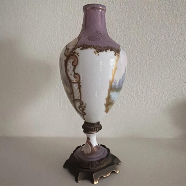 Late 19th Century Late 19th Century Beautiful Small Sèvres-Style, Hand-Painted Porcelain Vase For Sale - Image 5 of 6