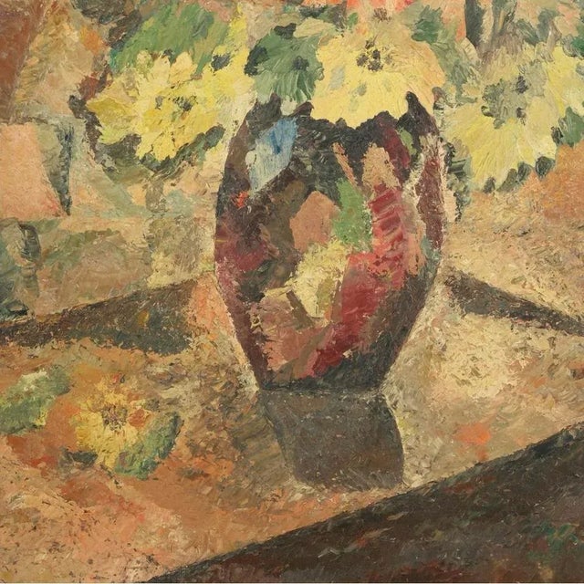 1960s Vintage Modern Cubist Abstract Still Life Oil Painting For Sale - Image 5 of 8