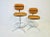 1970s Steelcase Chrome & Girard Style Fabric Adjustable Swivel Bar Stools - A Pair For Sale In Detroit - Image 6 of 13