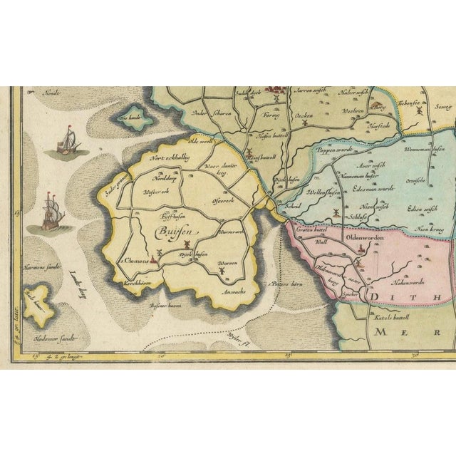 Map of Northern Dithmarschen and Its Towns in Germany, 1648 For Sale - Image 4 of 7
