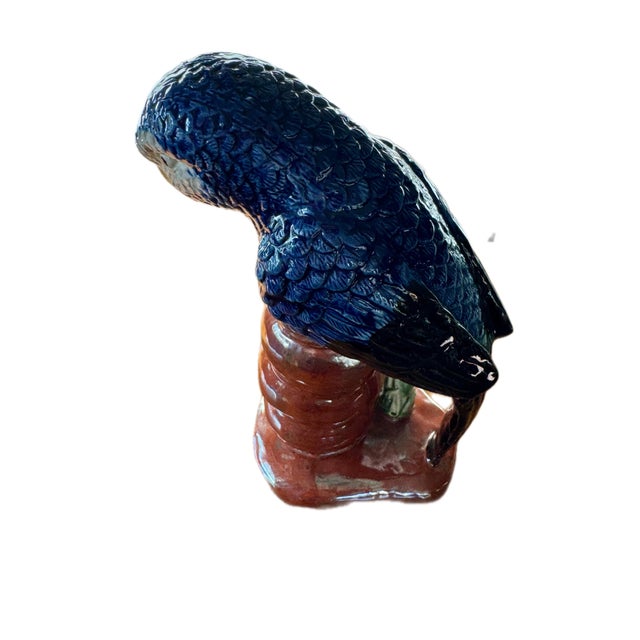 Ceramic Vintage Italian Majolica Ceramic Parrot 10.5” H For Sale - Image 7 of 12