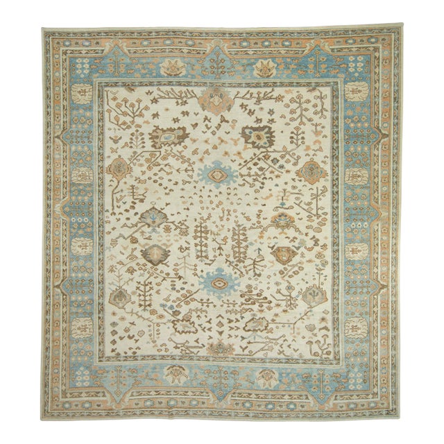 Turkish Oushak Rug 13'6" x 14'9" #18576 For Sale
