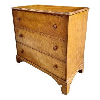 American Federal Style Tiger Maple Three Drawer Chest or Commode For Sale