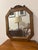 Antique Octagonal Mirror in Burl Wood with Carved Scroll Pediment, 1890s For Sale - Image 3 of 8
