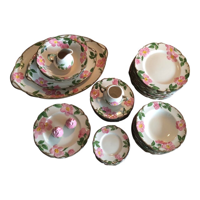1960s Vintage Franciscan Desert Rose Collection Dinnerware, 45 Pieces