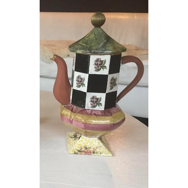 1990s 1990s Mackenzie-Childs Torquay Coffee, Tea and Sugar Service- 3 Pieces For Sale - Image 5 of 6