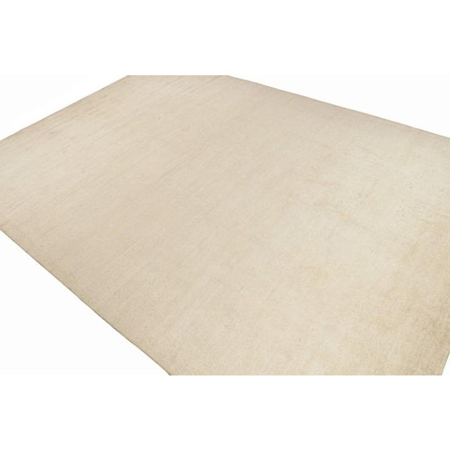 Rug & Kilim Rug & Kilim’s Solid Beige-Brown Rug in Tone-on-Tone Contemporary Style For Sale - Image 4 of 7