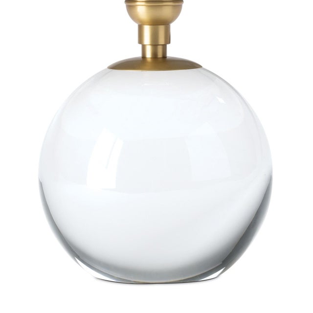 Regina Andrew Giorgio Crystal Mini Lamp, Natural Brass with Olive Scalloped Shade For Sale - Image 4 of 6