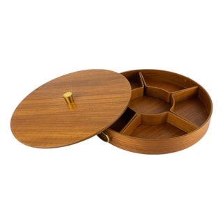 Mid-Century Modern Scandinavian Teak Serving Tray Box, circa 1960 For Sale