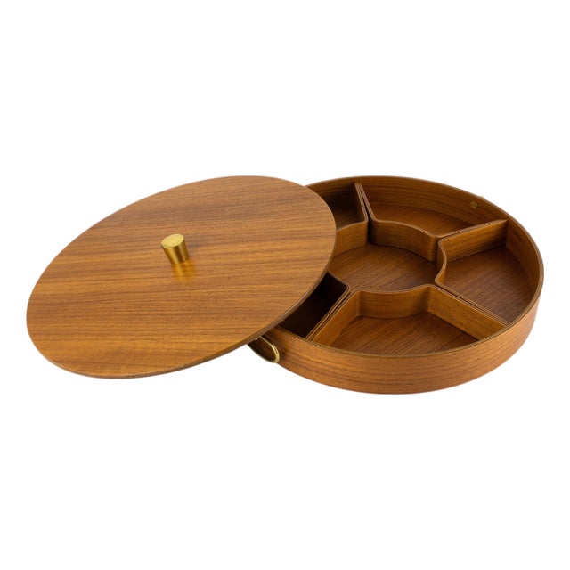 Mid-Century Modern Scandinavian Teak Serving Tray Box, circa 1960 For Sale
