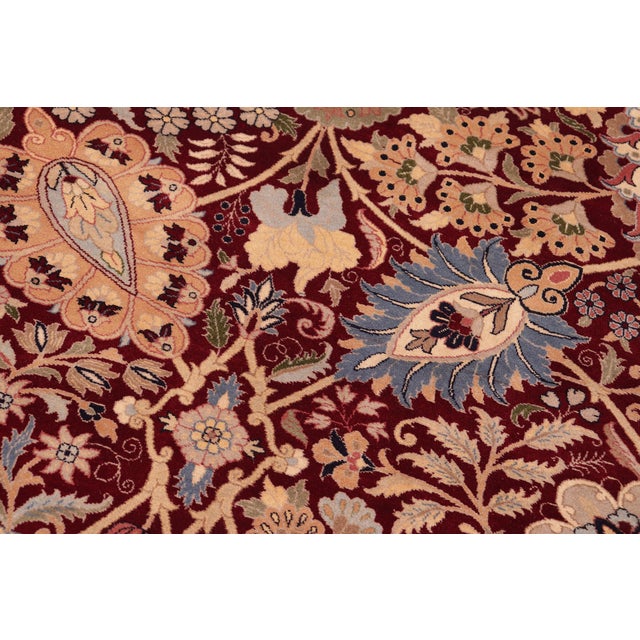 1990s Traditional Shahid Pak-Persian Red/Blue Wool Rug - 8'1'' X 10'2'' For Sale - Image 5 of 9