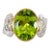 5.8cts Peridot Ring With Natural Diamonds Accents: Solid 14k Gold, Size 6.75 For Sale