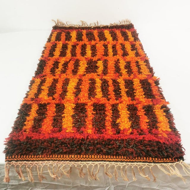 Kilim rug, origin: Denmark, 1960s. Characterized by strong monochromatic colors and an abstract, geometric pattern. Made...