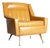 Vintage Vinyl Armchair with Brass Legs, 1950s For Sale