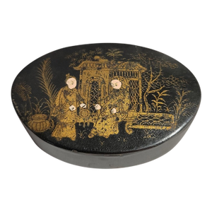 Antique English Chinoiserie Papier-Maché Snuff Box